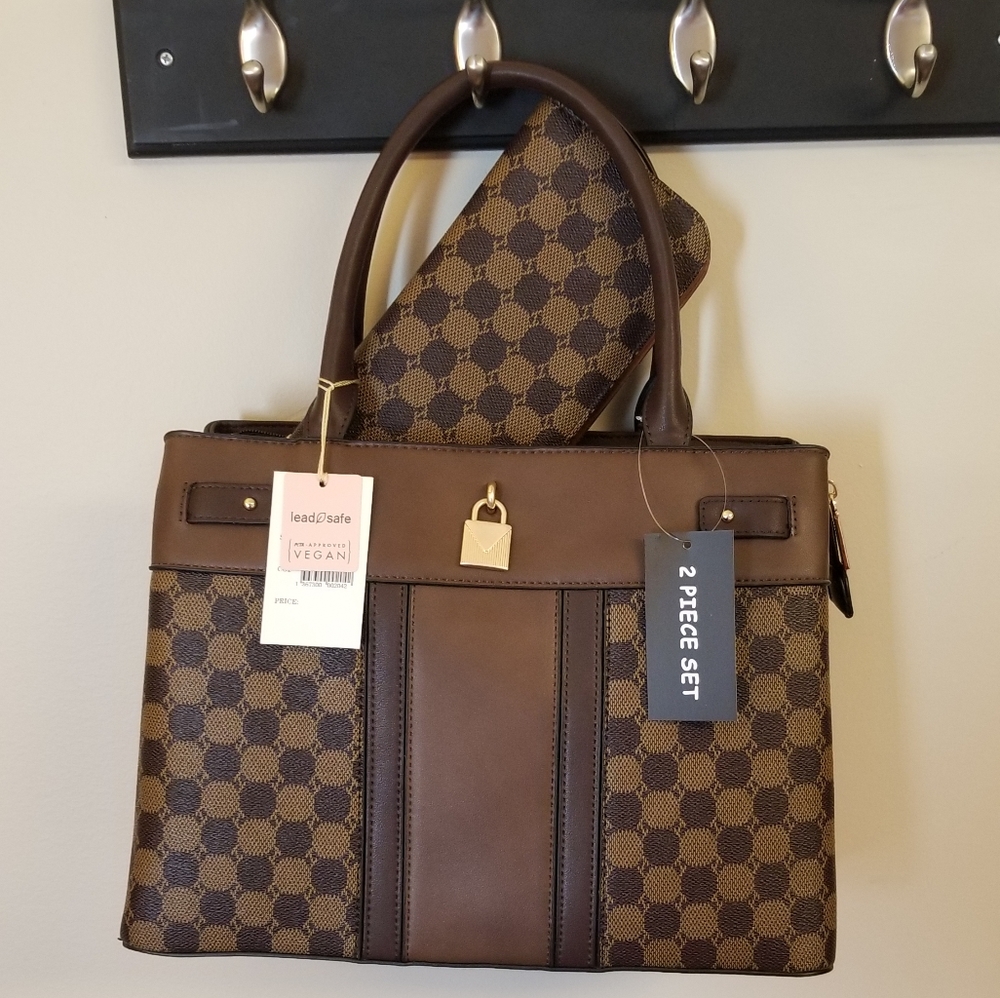 Women's Vegan 2 pc purse with matching wallet